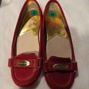 Michael Kors Red Loafers with Gold Accents, Size 8, Never Worn!